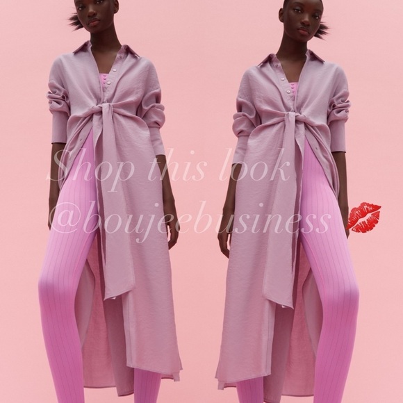 ZARA BNWT Knotted Shirt Dress - Picture 5 of 6